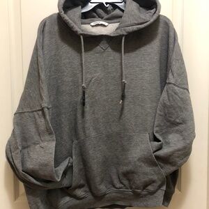 Oversized Small grey sweatshirt hoodie long sleeve